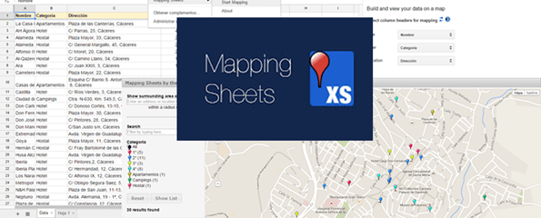 Geolocalización con Google Docs y Mapping Sheets